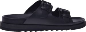 Baldinini Slider sandals in black calfskin Zwart Heren