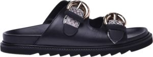 Baldinini Slider sandals in black leather Zwart Dames