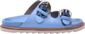 Baldinini Slider sandals in blue leather Blauw Dames