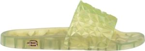 Baldinini Slider sandals in lime rubber Groen Dames