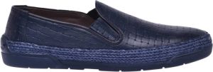 Baldinini Slip ons in navy blue woven leather Blauw Heren