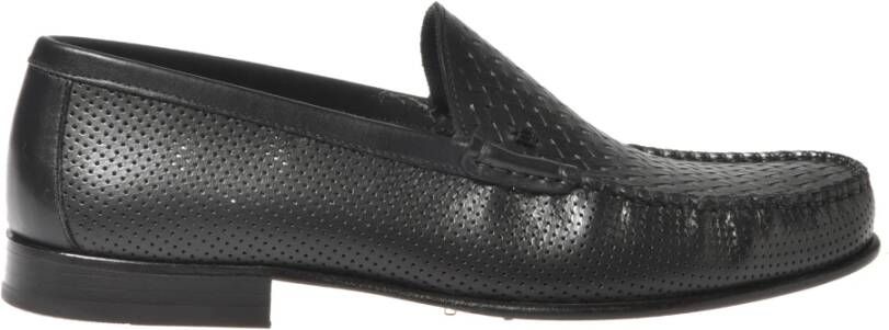Baldinini Slipper in woven print and black perforated leather