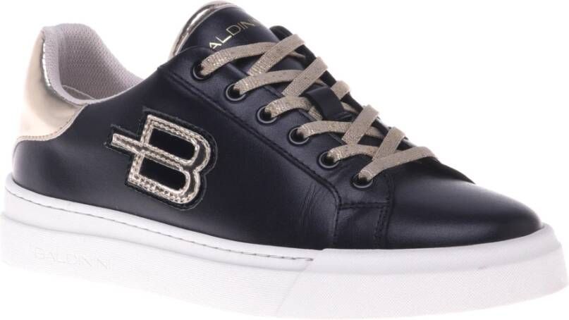Baldinini Sneaker in black and gold calfskin Multicolor Dames