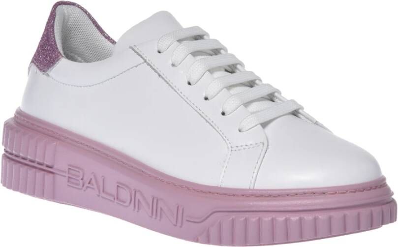 Baldinini Sneaker in black and lilac calfskin Multicolor Dames