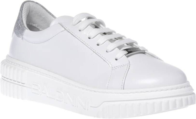 Baldinini Sneaker in black and silver calfskin White Dames