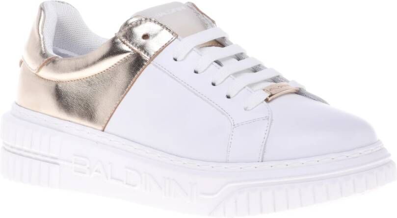 Baldinini Sneaker in white and platinum calfskin Multicolor Dames