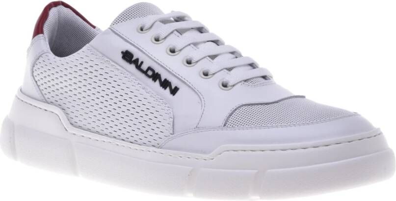 Baldinini Sneaker in white perforated calfskin White Heren