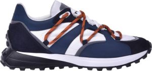 Baldinini Sneakers in blue suede and white fabric Blauw Heren
