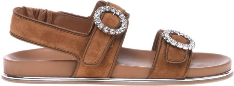 Baldinini Suede and satin leather sandal