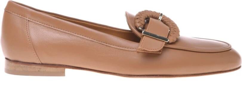 Baldinini Tan nappa leather loafers