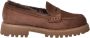 Baldinini Taupe suede leather loafers - Thumbnail 1