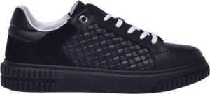 Baldinini Tennis shoes in black leather Zwart Heren