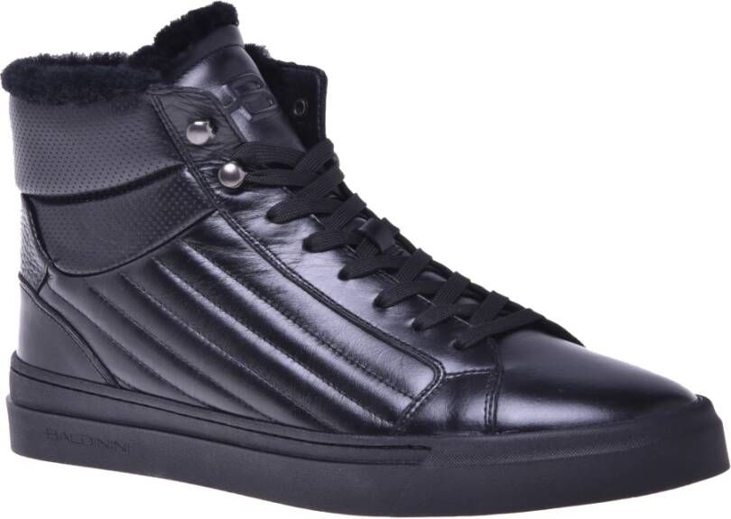 Baldinini Trainers in black quilted leather and leather Black Heren