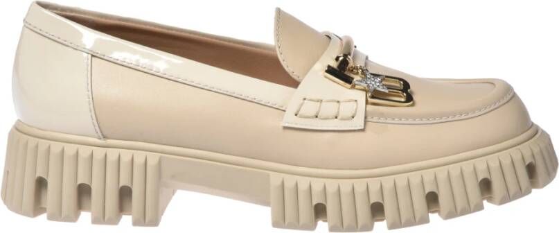 Baldinini Vanilla leather and patent leather loafers