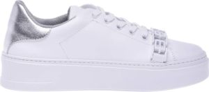 Baldinini White calfskin tennis shoes Wit Dames