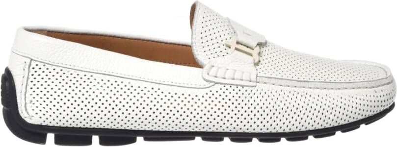 Baldinini White perforated tumbled loafer
