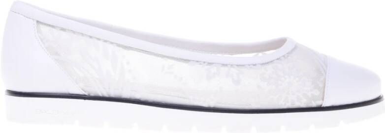 Baldinini White petal mesh ballerina