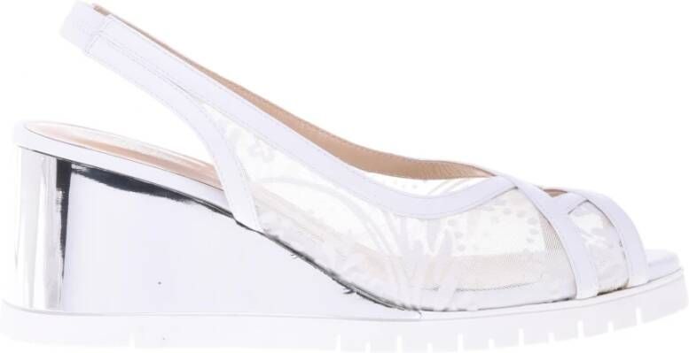 Baldinini White petal mesh sandal