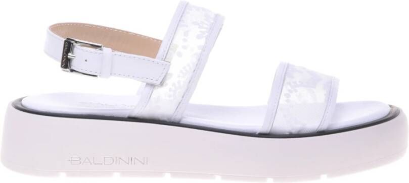 Baldinini White petal mesh sandal
