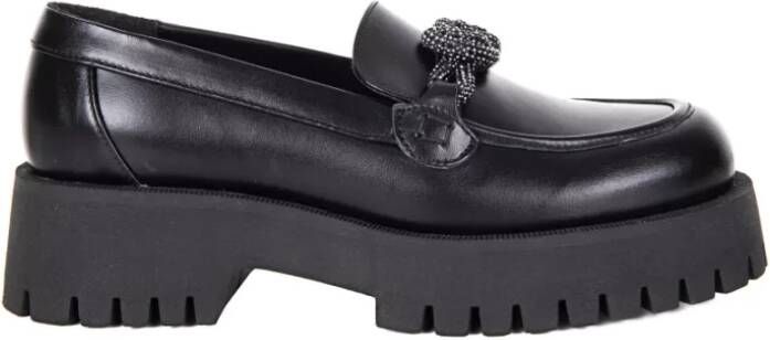 Baldinini Zwarte leren loafers