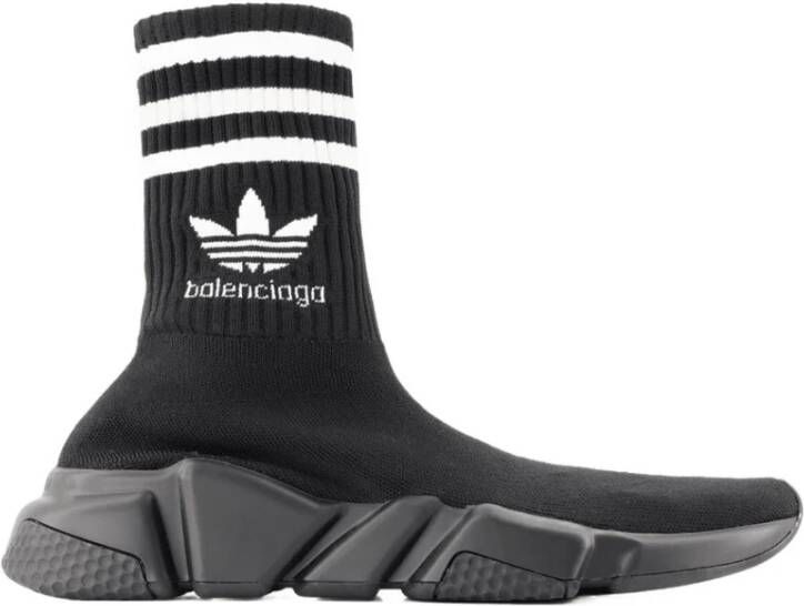 Balenciaga Adidas Speed Sneakers Zwart Wit