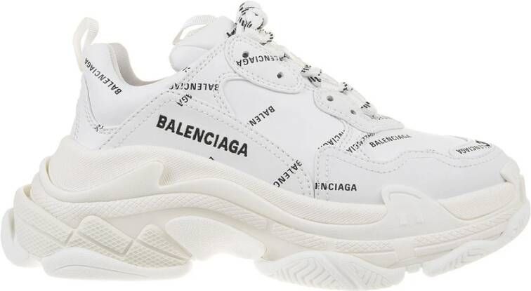 Balenciaga Allover Logo Triple S Sneaker White Dames