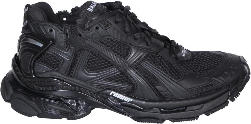 Balenciaga Zwarte sneakers met verbruikte effect Black Heren
