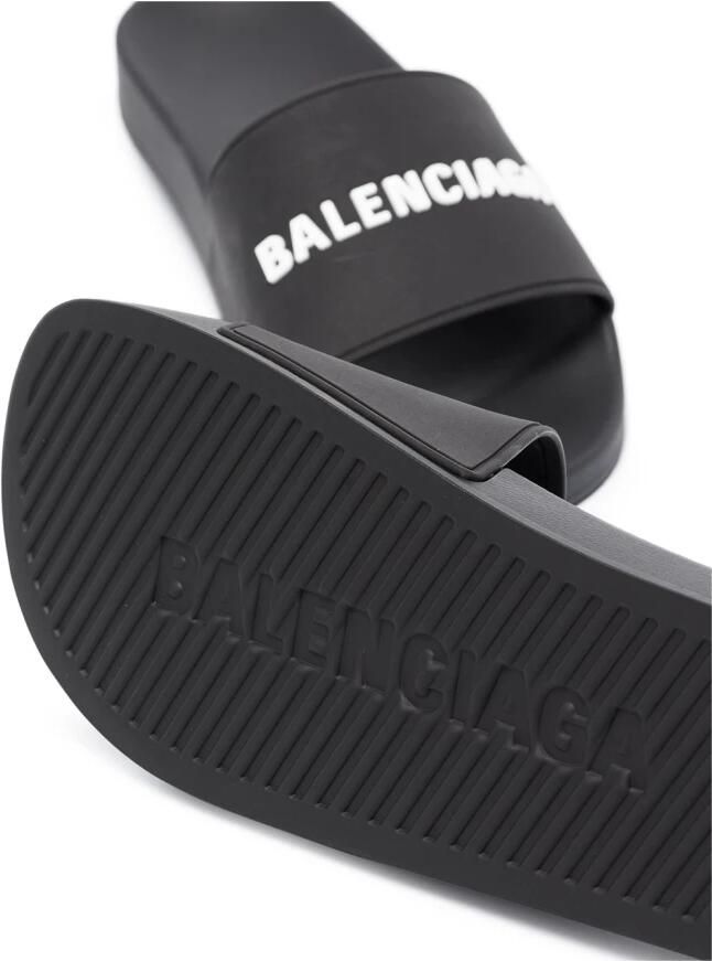 Balenciaga Zwarte Rubberen Sandalen Highlights Open Teen Black Heren - Foto 2