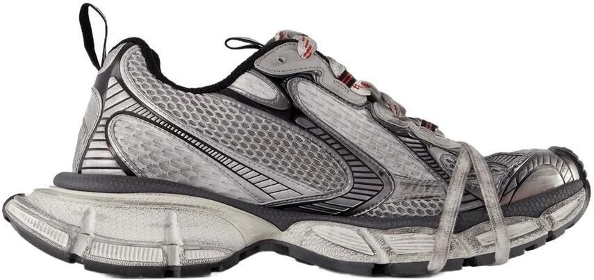 Balenciaga Grijze Mesh Sneakers met Streepdetail