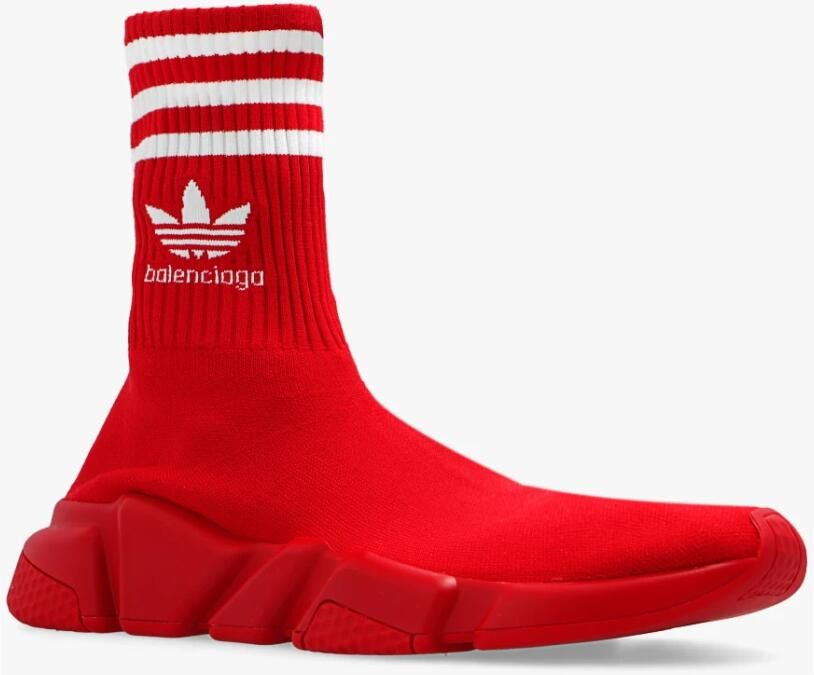 Balenciaga Speed Lt Adidas Sneakers Red Logo White Rood Dames