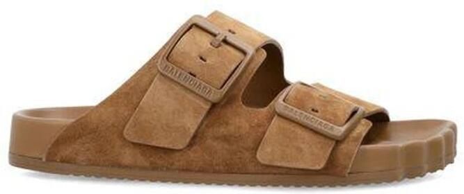 Balenciaga Suede Slippers met Dubbele Band