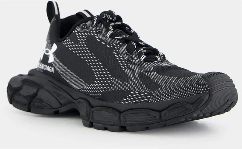 Balenciaga Zwarte Gebreide Sneakers met Reflecterende Details