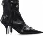 Balenciaga Zwarte leren enkellaarzen Edgy Statement Piece Black Dames - Thumbnail 1