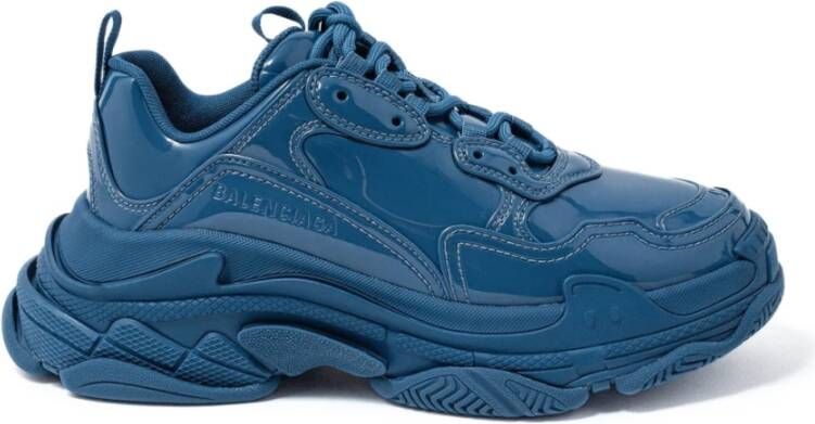 Balenciaga Chunky Glossy Blue Sneakers