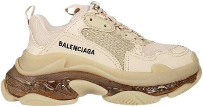 Balenciaga Clear Sole Triple S Sneakers Beige Dames