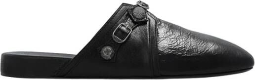 Balenciaga Cosy Cagole leather slides Zwart Heren