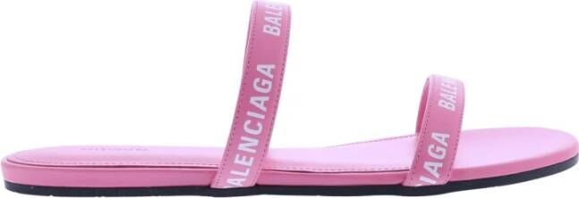 Balenciaga Dames Round Sandal Flat Smooth Calf Pink Dames