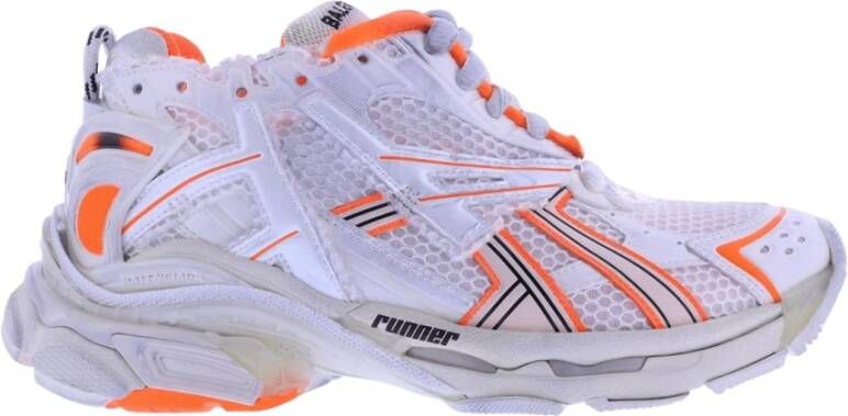 Balenciaga Dames Runner Sneaker Wit Oranje White Dames