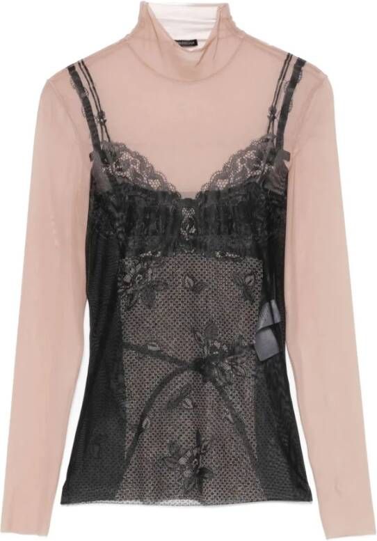 Balenciaga Doorschijnend hooggesloten lingerie met lange mouwen