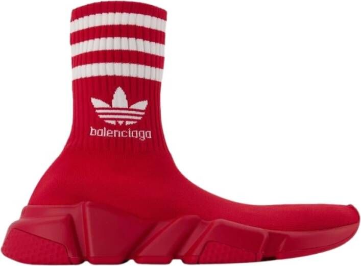 Balenciaga Speed Lt Adidas Sneakers Red Logo White Rood Dames