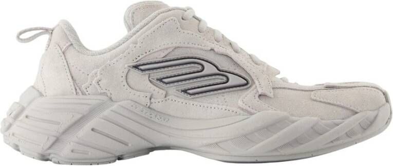 Balenciaga Grijze Leren Sneakers Ronde Neus