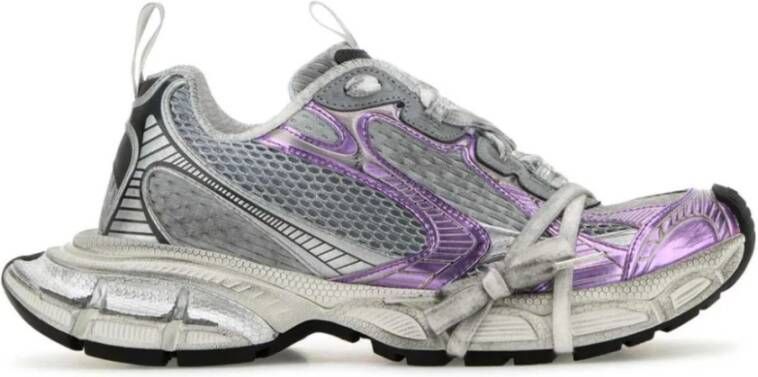 Balenciaga Grijze Mesh Sneakers met Streepdetail