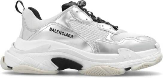 Balenciaga Grijze Metallize Veterschoenen
