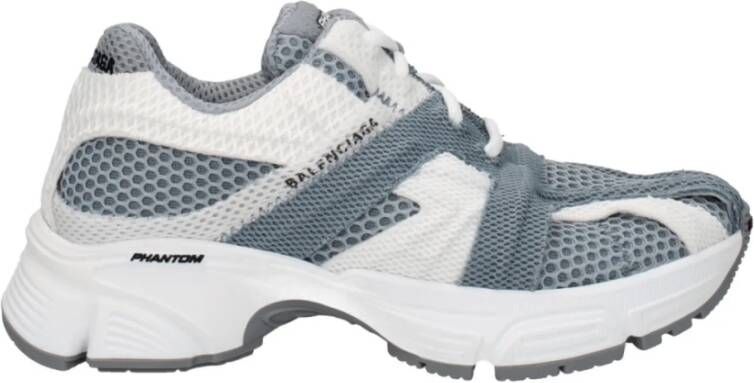 Balenciaga Grijze Witte Logo Sneakers Rubberen Zool