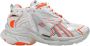 Balenciaga Logo Sneakers Oranje Eierschaal Rubber Gaas - Thumbnail 6