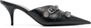Balenciaga Cagole M70 Mules Black Leather Zwart Dames