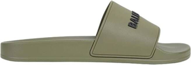 Balenciaga Heren sandalen in khaki met 3D-logo