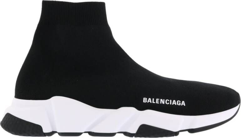 Balenciaga Zwart Witte Speed.2 Sok-Style Sneakers Black