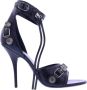 Balenciaga Zwarte Leren Sandalen met Asymmetrische Ritssluiting Zwart Dames - Thumbnail 1