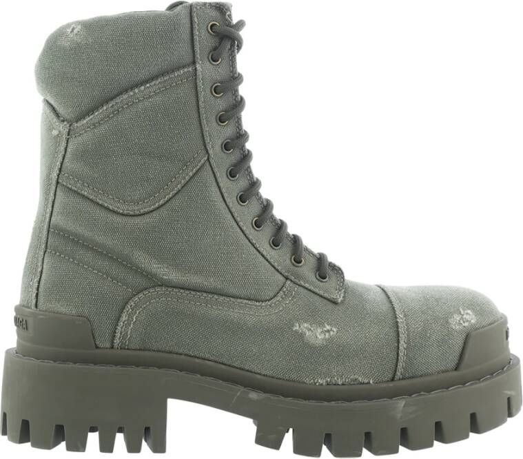 Balenciaga L20 Canvas Combat Strike Laarzen Groen Dames